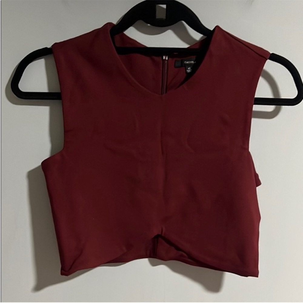 Aritzia Talula Manzanita Burgundy Crop Top